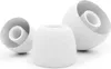 Three white silicone earbud tips are arranged on a white background. Produktbild-Vorschau
