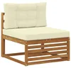 vidaXL Outdoor-Sofagarnitur 9 pcs Natur und Creme Produktbild-Vorschau 3