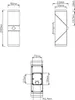Technical drawings with dimensions of a wall light. Anteprima dell’immagine prodotto
