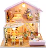 Puppenhaus Miniatur DIY Holz Puppenhaus Kit mit Moebeln mit Produktbild-Vorschau 1