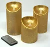 Anna's Collection Stumpfe Kerzen - 3x - gold - LED-Kerzen Produktbild-Vorschau 3