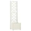 vidaXL Kvetináč s mriežkou 43x43x142 cm PP biely Náhľad obrázku produktu 1