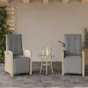 Two outdoor chairs and a small table with drinks on a patio. Podgląd zdjęcia produktu
