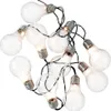 A string of 10 clear LED light bulbs with silver bases, arranged in a scattered pattern against a white background. Anteprima dell’immagine prodotto