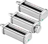 Three stainless steel pasta maker attachments for a stand mixer. Podgląd zdjęcia produktu