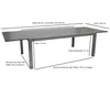 A diagram of a table with dimensions indicated by text and lines. Produktbild-Vorschau