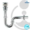 tecuro Siphon mit Pop Up Ablaufventil verchromt - Universal Produktbild-Vorschau 4