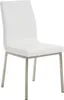 A white dining chair with a metal frame is shown against a white background. Anteprima dell’immagine prodotto