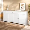 UnboxG Sideboard mit 4 Türen und 3 Schubladen, Weiß & Produktbild-Vorschau 5