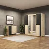 A bedroom scene with a wardrobe and a dresser. Voir les images du produit