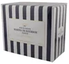Edle Box des Parfums Marina de Bourbon Classique mit königlichem Wappen, Goldschrift und markanten schwarz-weißen Streifen. Náhled obrázku produktu