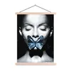 MuchoWow® Textilposter Frau - Schmetterling - Blau 40x53 cm Produktbild-Vorschau 1