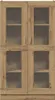A front view of a wooden cabinet with glass doors. Náhľad obrázku produktu