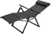 A black reclining garden chair on a white background. Produktbild-Vorschau
