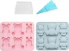 2 Stück Bären-Silikonform, Valentinstag-Fondantform, Süßer Produktbild-Vorschau 1