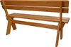 A wooden bench shown from the back against a white background. Produktbild-Vorschau