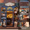 A miniature bookshop model with various details and feature callouts. Náhled obrázku produktu