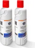 Two white refrigerator water filters with red caps, side-by-side against a white background. Produktbild-Vorschau