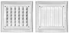 Two white ventilation grilles are shown side-by-side against a white background. The grille on the left has multiple small slats, while the grille on the right has fewer, larger slats. Náhled obrázku produktu