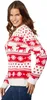 Weihnachtspullover Winterzauber weiß-rot für Frauen - M Produktbild-Vorschau 2