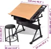 vidaXL Table à dessin avec plateau inclinable 2 tiroirs et Voir les images du produit 9