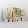 Bild auf Leinwand - Leinwandbild - 5 Teile - Golden Blätter Produktbild-Vorschau 4