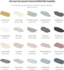 A grid of paint swatches with German names and descriptions. Produktbild-Vorschau