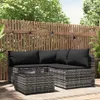 vidaXL 4-tlg. Garten-Lounge-Set mit Kissen Grau Poly Rattan Produktbild-Vorschau 2
