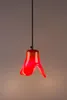 Pendelleuchte Gable von Dutchbone in Orange, Gesamtansicht der tulpenförmigen Glaspendel mit schwarzem Aufhängekabel. Produktbild-Vorschau