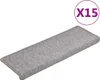 vidaXL Koberčeky na kroky 15 kusov 65x21x4 cm Svetlo šedé Náhľad obrázku produktu 1