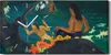 Leinwand Uhr Küche Wohnzimmer Bild 60x30 Malerei Tahiti Produktbild-Vorschau 1