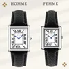 S&T DESIGN Paaruhr Vintage Rechteckig Herren & Damen Produktbild-Vorschau 2