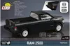 A black COBI Dodge RAM 2500 building block toy set is displayed with product information and branding. Podgląd zdjęcia produktu