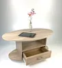 Couchtisch Wohnzimmertisch Oval Landhaus Sonoma Eiche hell Produktbild-Vorschau 4