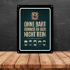 Metallschild XL mit Barber-Shop Motiv und Spruch: Ohne Bart Produktbild-Vorschau 4