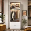Kleiderschrank Weiß Hochglanz 90x50x220cm, Produktbild-Vorschau 1