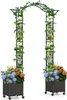 COSTWAY Łuk różany 2 w 1, 250 cm, krata ze skrzynką na Podgląd zdjęcia produktu 1