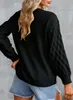 ASKSA Damen Strickpullover Spitze V-Ausschnitt Strick Drop Produktbild-Vorschau 3