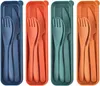 Plastik Besteck Mehrweg Set, 4 Sets Reise Besteck mit Etui, Produktbild-Vorschau 1