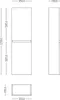 Technical drawing with dimensions of a cabinet. Produktbild-Vorschau
