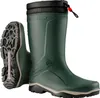 A pair of green Dunlop winter boots shown against a white background. One boot is standing upright, and the other is lying on its side, showing the sole. Náhľad obrázku produktu
