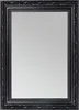 A black, ornate mirror with a reflective surface. Produktbild-Vorschau