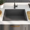 vidaXL Évier de cuisine fait main noir acier inoxydable Voir les images du produit 3