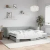 vidaXL Tagesbett Ausziehbar Hellgrau 100x200 cm Samt Produktbild-Vorschau 2