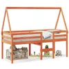 The Living Store Hochbett mit Dach Wachsbraun 90x190 cm Produktbild-Vorschau 4