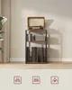 A vintage-style record player stand with records and a speaker on a shelf. Náhled obrázku produktu
