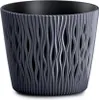 A close-up studio shot of a dark gray planter. Podgląd zdjęcia produktu