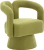 A green armchair with a swivel base. Produktbild-Vorschau