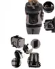 A collage of images showing a pet backpack from different angles and close-ups of its features. Produktbild-Vorschau