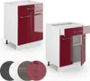 Küchenunterschrank Vicco Fame-Line Bordeaux Hochglanz 60 cm Produktbild-Vorschau 6